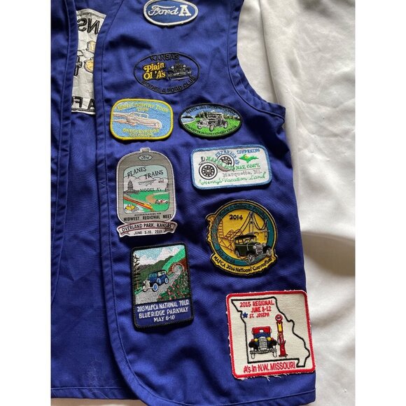 Vintage Kansas Model A Ford Club Vest W/ Patches Blue Unisex - Picture 2 of 9